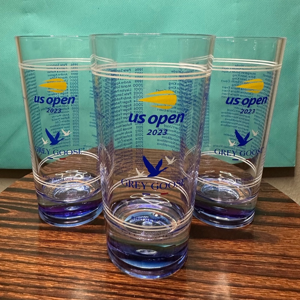 3 Honey Deuce US Open 2023 Grey Goose Souvenir Cup with champion names